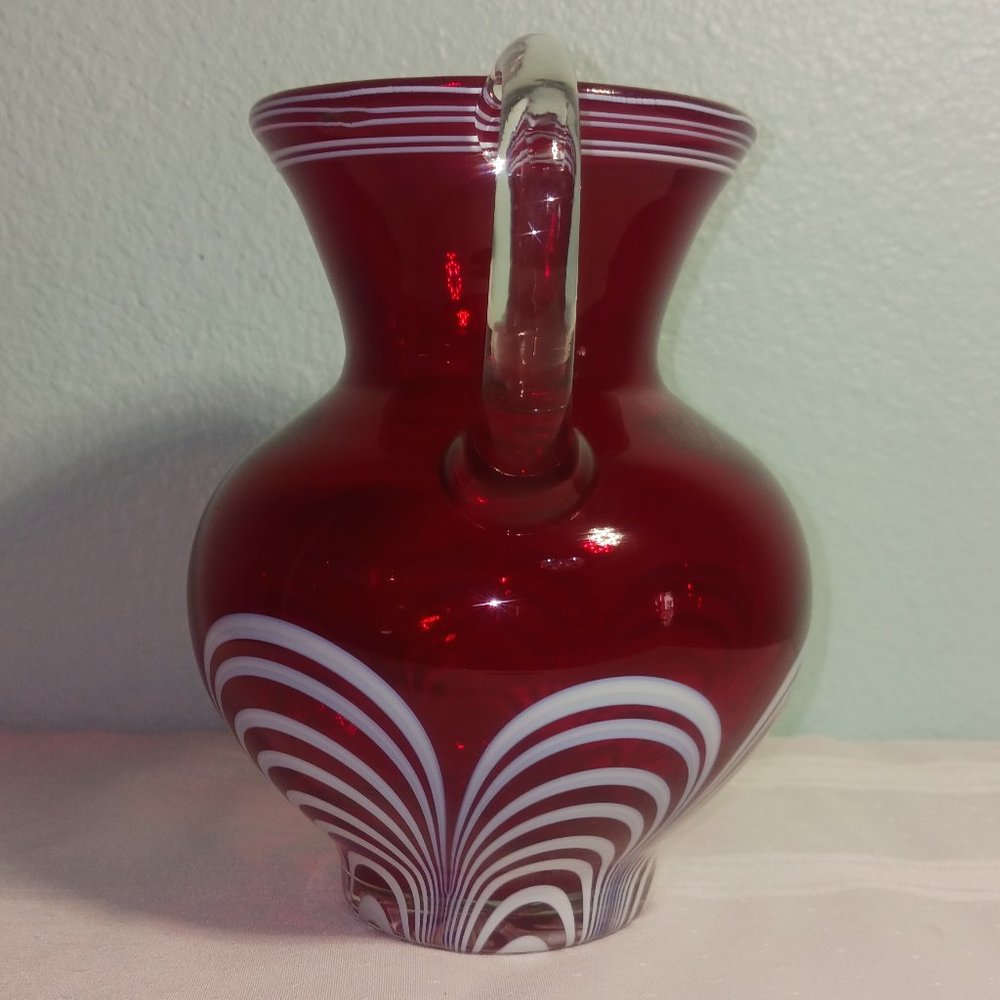 Vintage Durand Ruby Red Art Glass Pitcher ca 1924 - 1934 - Picture 4 of 6